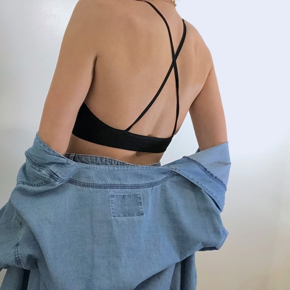 Lace Bralette Seamless Crochet High Neck - Picture 5 of 5